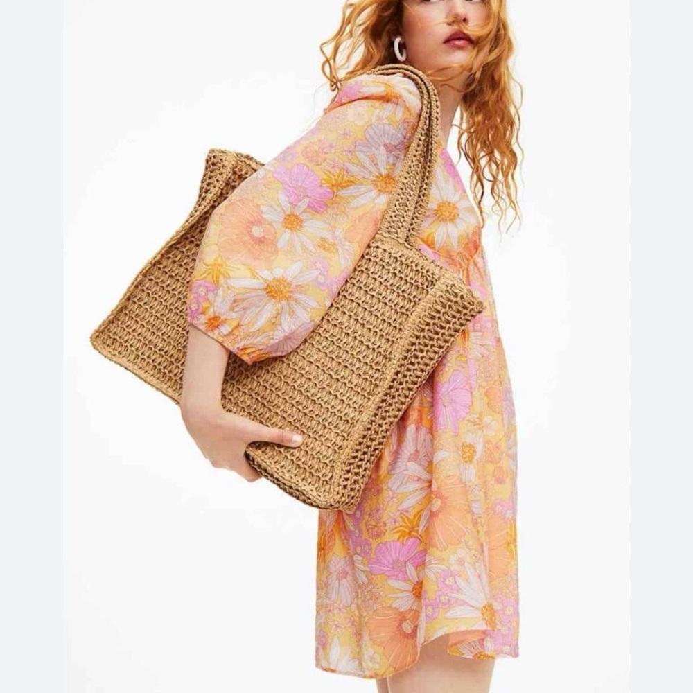 H&M Women's Pink and Orange Dress| NWOT